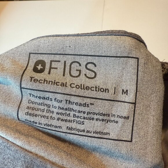 Figs Women M/L Scrub Set Casma Top Yola Skinny Pant Gray Drawstring Nurse Tech - Picture 5 of 14